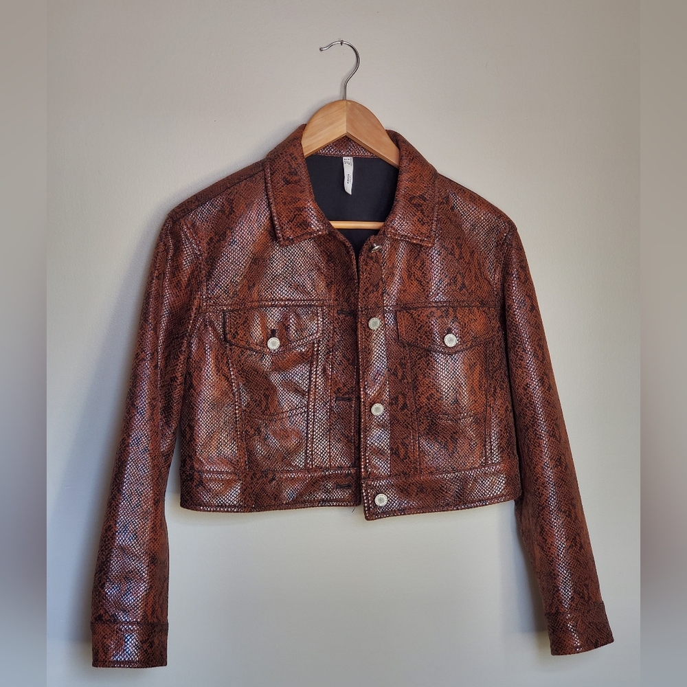 Brown Snakeskin Women's Jacket || Mango || S